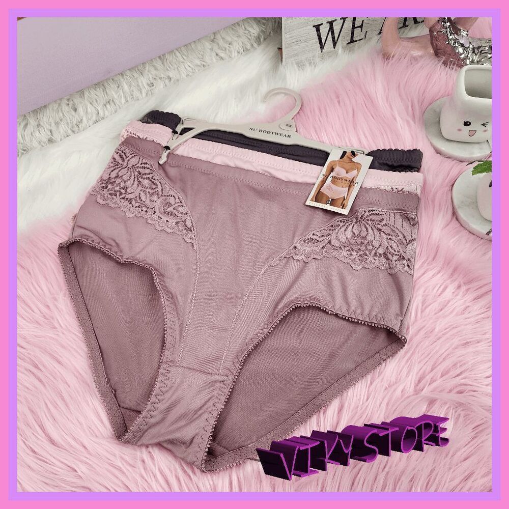 💖 NWT NU BODY WEAR 3PK Multicolor Panties 2XL Extended Size #7232 💖